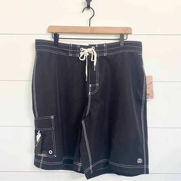 Billabong Black & White Swim Board Shorts Swim Trunks  New NWT, Men’s Size 36 - Picture 6 of 10